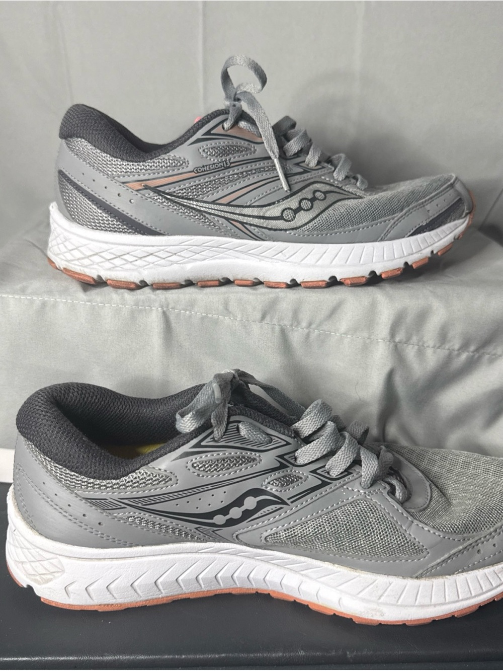 Saucony Cohesion 13 Shoes Womens Size 8.5 Gray Mesh Running Sneakers S10559-15